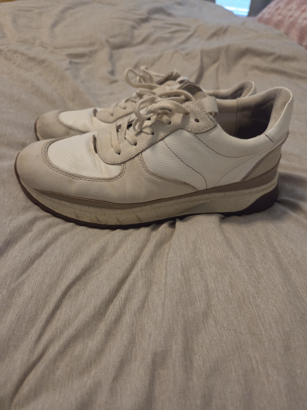 Madewell Women's Athletic Sneaker in White and Tan